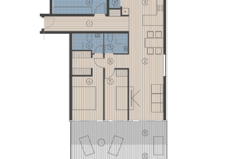 Penthouse S403 z tarasem na dachu, Krilo Jesenice